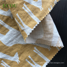 2019 eco-friendly high quality soft 100% linen woven solid printedfabric for bag dress  shirt